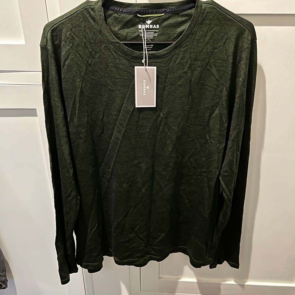 NEW Bombas Men's Merino Wool Crew Neck Long Sleeve T-Shirt